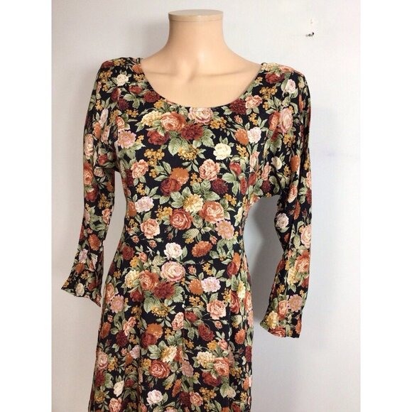 Jazz II Vintage Floral Dress Y2K Womens 12 - Picture 7 of 10